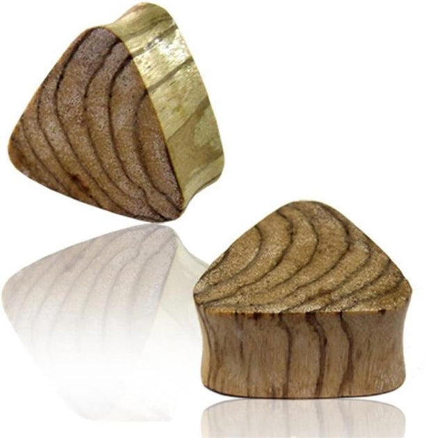 braun Holztunnel Kristalle Teakholz handgeschnitzt Tribal Holz Tunnel Plug Expander Ohrstecker
