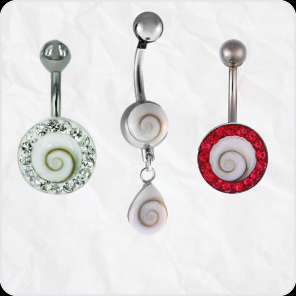 Belly button piercing with Shiva eye