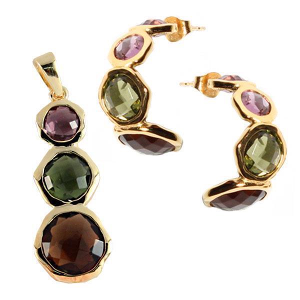 Silver jewelry sets, gold-plated