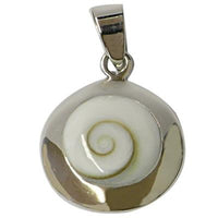 Load image into Gallery viewer, Shivaauge Silberanhänger rund Rand 21 mm glänzend Anhänger 925er Silber Shiva Auge Eye
