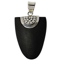 Load image into Gallery viewer, Lavasteinanhänger Unisex Anhänger 925er Sterling Silber Lavastein Schmuck Zungen-Form Punktmuster
