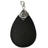 Load image into Gallery viewer, Lavasteinanhänger Unisex Anhänger 925er Sterling Silber Lavastein Schmuck Träne Spirale
