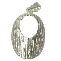 Cargar imagen en el visor de la galería, Silberanhänger Oval mit Rillen Anhänger 925er Sterling Silber Unisex Schmuck
