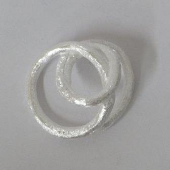 Silver pendant, bow, matte brushed finish, approx. 25 mm, 925 sterling silver, women's pendant necklace 