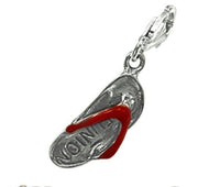 Load image into Gallery viewer, Silberanhänger FlipFlop Rot Charm Anhänger Damen Schmuck 925er Sterling Silber
