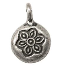 Load image into Gallery viewer, Silberanhänger rund Scheibe Blume Unisex Anhänger 925er Sterling Silber Kette Damen

