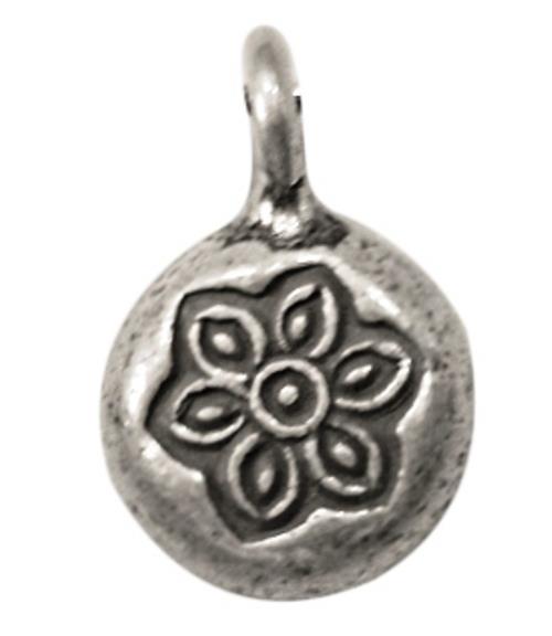 Silberanhänger rund Scheibe Blume Unisex Anhänger 925er Sterling Silber Kette Damen