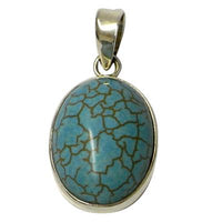 Load image into Gallery viewer, Damen Anhänger, Anhänger mit Howlith in 925 Sterling Silber eingefasst, ca.20 x 15 mm
