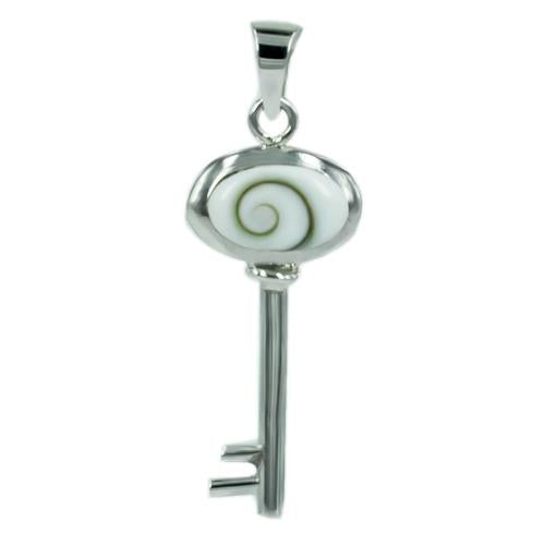 Shivaauge Silberanhänger Schlüssel oval Anhänger 925er Sterling Silber Shiva Auge Eye Damen Schmuck