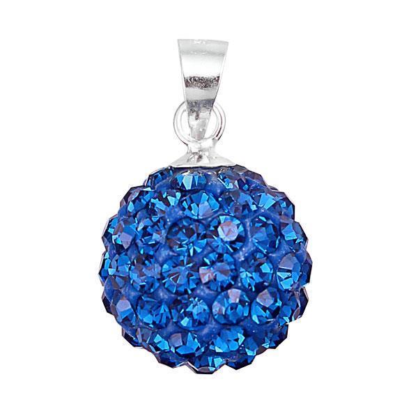 Glitzerkugel montana blau 10 mm Kristall Silberanhänger Anhänger 925er Silber Damen Glitzer Schmuck