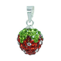 Load image into Gallery viewer, Glitzerkugel Anhänger ca. 9mm Ø Kristallerdbeere Fassung 925er Sterlingsilber Damen
