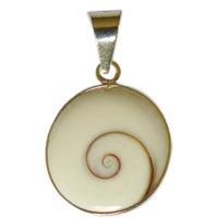 Load image into Gallery viewer, Shivaauge Silberanhänger oval 22 mm offen Anhänger 925er Sterling Silber Shiva Auge Eye Damen
