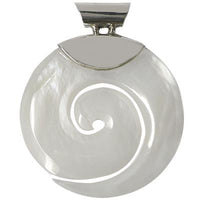 Load image into Gallery viewer, Perlmutt-Anhänger, kreisrunder Damenanhänger aus 925er Sterlingsilber in Form einer Schnecke
