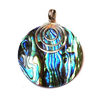 Load image into Gallery viewer, Abalone Perlmutt Muschel Silberanhänger Anhänger Kette 925er Sterling Silber Unisex Schmuck rund Kreise
