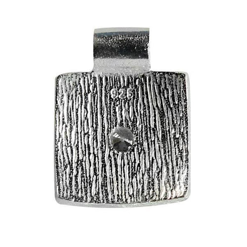 Silberanhänger Quadrat Zirkoniastein weiß gebürstet 925er Sterling Silber Anhänger Damen Kette