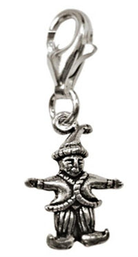 Load image into Gallery viewer, Silberanhänger Harlekin Kasper Charm Anhänger 925er Sterling Silber Unisex Schmuck
