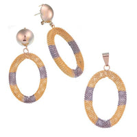 Cargar imagen en el visor de la galería, Brass Schmuck Set Ohrringe Anhänger Damen nickelfrei
