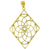 Load image into Gallery viewer, Messing Brass Anhänger Blume des Lebens antik gold silber Kette flower of life
