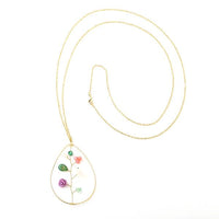 Cargar imagen en el visor de la galería, Set Kette Ohrringe 18 karat vergoldet Tropfen Vogel Rose nickelfrei Steine Perlmutt grün lila rosa

