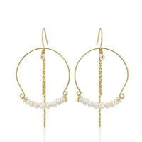 Cargar imagen en el visor de la galería, Set Kette Ohrringe 18 karat vergoldet Ketten Perlen Bogen nickelfrei weiß Reihe
