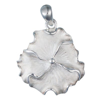 Load image into Gallery viewer, Silberanhänger wellig weiß Blume Rillen nickelfrei Anhänger Sterling 925 Silber
