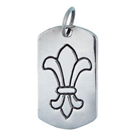 Load image into Gallery viewer, Silberanhänger stilisiert Schwert Lilie Plättchen Anhänger Sterling Silber 925er nickelfrei
