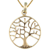 Load image into Gallery viewer, Messing Brass Anhänger Baum des Lebens golden Kette nickelfrei Tribal antik Schmuck
