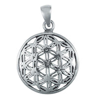 Load image into Gallery viewer, Silberanhänger 16 mm Blume des Lebens Anhänger 925er Sterling Silber glänzend
