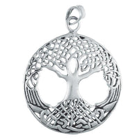 Load image into Gallery viewer, Silberanhänger 17 mm Baum des Lebens Anhänger 925er Sterling Silber glänzend
