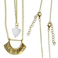 Load image into Gallery viewer, Messing Set 2 Ketten golden Anhänger Messing golden und Howlith mit Maserung 80-85 cm
