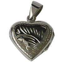 Load image into Gallery viewer, Silberanhänger Medaillon Herz flach Linien 925er Sterling Silber Anhänger Damen Kette
