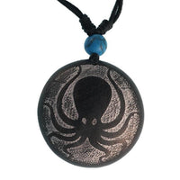 Load image into Gallery viewer, Holzkette silbern Gravur Türkis Stein Sonoholz Baumwolle verstellbar unisex
