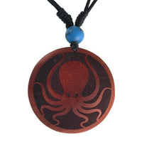 Load image into Gallery viewer, Holzkette schwarz Gravur Türkis Stein Sawoholz Baumwolle verstellbar unisex
