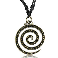 Load image into Gallery viewer, Kette Brass Baumwolle schwarz Anhänger Muster antik golden
