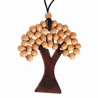 Load image into Gallery viewer, Halskette Holzperlen Holz Baum des Lebens verstellbar Baumwolle bunt 85 mm
