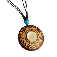 Load image into Gallery viewer, Holzkette Perlmutt verstellbar Baumwolle Muschel Kette Holz gold silber rund
