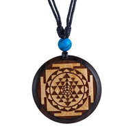 Load image into Gallery viewer, Holz KetteTürkis verstellbar Baumwolle rund Raute
