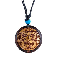 Load image into Gallery viewer, Holz KetteTürkis verstellbar Baumwolle rund Raute
