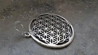 Load image into Gallery viewer, Silberanhänger 30 mm Blume des Lebens Anhänger Sterling 925er Silber glänzend
