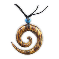 Load image into Gallery viewer, HolzketteTürkis verstellbar Baumwolle Kette Holz Spirale Thors Hammer Anker
