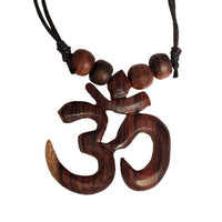 Load image into Gallery viewer, Halskette verstellbar Baumwolle Kette Holz Perlen Blatt Schildkröte Om Spirale
