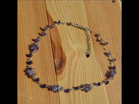 Load image into Gallery viewer, Halskette Perlen Stein Splitter Bündel lila amethyst
