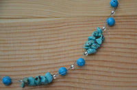 Load image into Gallery viewer, Halskette Perlen Stein Splitter Bündel Türkis 42-48cm
