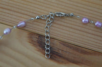 Load image into Gallery viewer, Halskette violett Perlmutt Muschel Perlen Scheiben Ringe
