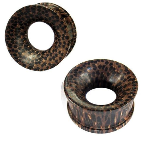 dunkelbraun Holztunnel Maserung Punkte Streifen Tribal Holz Tunnel handgeschnitzt Palmholz Plug