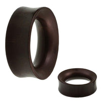 Cargar imagen en el visor de la galería, Holz Tunnel schmal schwarz Holztunnel handgeschnitzt Eisenholz Tribal Plug Expander Organic
