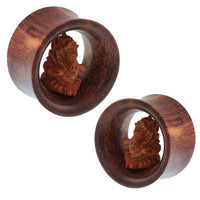 Load image into Gallery viewer, Holz Tunnel braun hell dunkel Elefant asiatisch Tribal Plug handgeschnitzt Expander Organic
