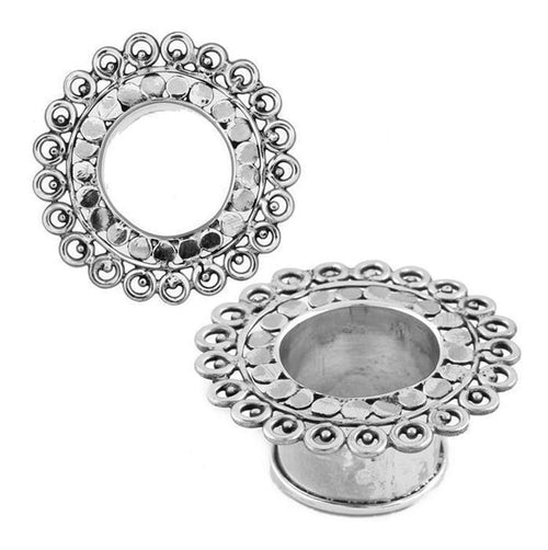 Silbertunnel Circles of Life Kreise 925 Sterling Silber Tunnel Plug Expander Ohrschmuck