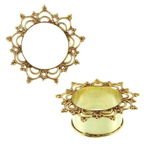 Brass Tunnel Doppelbögen Dreiecke antik gold nickelfrei Plug Messing Expander Schmuck