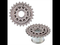 Load image into Gallery viewer, Silbertunnel Punkte Afghan Style 925 Sterling Silber Tunnel Plug Organic Expander
